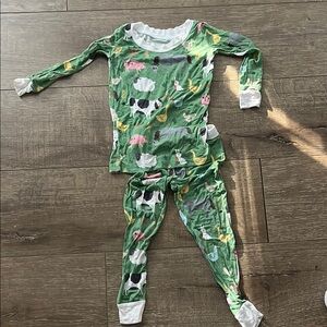 Green Animal Print Kids Pajamas